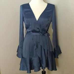 Selfie Leslie Faux Wrap Ruffled Dress